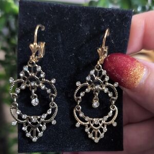Elegant Gold and Silver Dangle Earrings